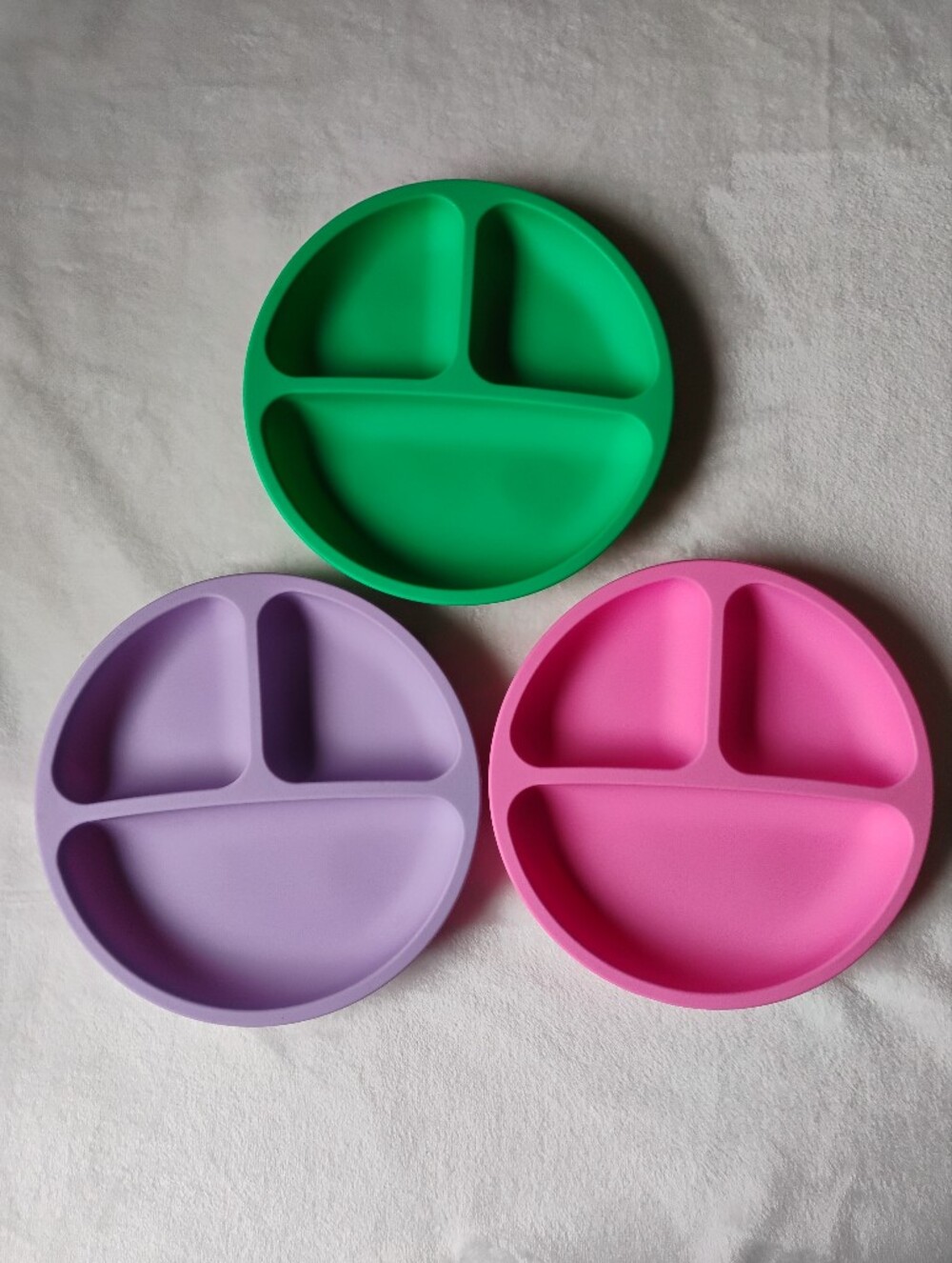Silicone Suction Plates Set Of 3 | Baby Toddler Divided Snack Plate